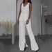2024 European And American Cross-Border Women's Fashion Elegant Solid Color V-Neck Sleeveless Vest High-Waisted Wide-Leg_ecoleips.com