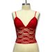 Women's Slim Fit V Neck Suspenders Chest Bow T-Shirt Backless Top Sexy Perspective 2024 Spring New Foreign Trade Wholesale_ecoleips.com