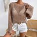 Women's Clothing Spring And Summer Hollow Knitted Cardigan_ecoleips.com