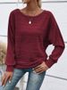 K Women's New Style Ribbed Round Neck T-shirt. No Necklace, Bag, Or Other Accessories._ecoleips.com