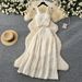 Women's Clothing Age Reducing And Refreshing Spring And Summer Vacation Style Short Sleeved Suspender Top High Waisted Pleated Skirt Two Piece Suit_ecoleips.com