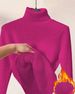 Women's High Neck Fleece-Lined Sweater - Winter Warm Soft Knit Pullover, Elegant Slim Fit, Long Sleeve Thermal Top For Fall & Winter_ecoleips.com