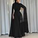 Elegant High-Neck Flowy Wide-Leg Jumpsuit With Flared Sleeves – Chiffon Wide-Leg Palazzo Pants For Women, Black / Dark Green / White, S-Xxl_ecoleips.com