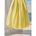 Women's Clothing High Waisted Slimming A Line Skirt High-Waisted A-Line Skirt – Spring Flowy Midi Skirt With Pleated Hem (Vibrant Yellow, S-XL)_ecoleips.com