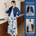 Autumn New Ink Painting Vest Denim Jacket Two-Piece Set Maternity Dress_ecoleips.com