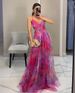 Foreign Trade 2025 European And American Spring/Summer New Mesh Printed Strap INS Vacation Casual Party Dress_ecoleips.com