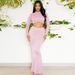European And American Sexy Hot Diamond Hip Wrapped Tight Elastic Long Sleeved Fishtail Skirt Suit_ecoleips.com
