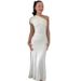 Elegant New Arrival Solid Color One Shoulder Ruched Mermaid Bodycon Long Dress Formal Evening Party Dress For Ladies_ecoleips.com