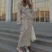 Women's Fashion Midi Skirt Suit Two Piece Set Autumn Style Lapel Long Sleeved Trench Coat Commuting Outfit_ecoleips.com