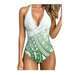 Polynesian Lady Custom Tribal Design Floral Print Beachside And Seaside Wrap-Around Swimsuit With Neck Coverage Sexy Bikini_ecoleips.com