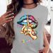 COTTON 100% Loose Crew-neck Creative Mouth Short-sleeved T-shirt Woman Oversized T Shirt Tops Aesthetic Clothes_ecoleips.com