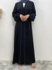 New High Quality Nida Muslim Kimono Abaya Eid Women's Dress Dubai Clothing Solid Color Islamic Long Robe Middle East Fashion 2XL_ecoleips.com