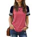 European And American Cross-Border Hot-Selling New Patchwork Gradient Short-Sleeve Women's Casual T-Shirt_ecoleips.com