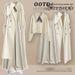 Plus-Size Autumn 3-Piece Set – Oversized Trench Coat + Knit Sweater + Slimming Culottes In Beige & Brown (Korean Inspired)_ecoleips.com