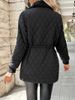 Women's Clothing Solid Color Cotton Coat Large Size Women’s Slim-Fit Longline Quilted Padded Coat – Fleece-Lined Winter Jacket In Black_ecoleips.com