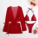 Sexy Women's Bikini Swimsuit Set Four-Piece Fashionable Swimwear Ideal For Beach And Pool Activities_ecoleips.com