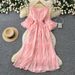 Elegant V-Neck Flutter Sleeve Wrap Waist Ruffle Hem Maxi Dress For Women – Soft & Flowy Summer Dress In Multiple Colors_ecoleips.com