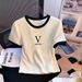 Women's Ribbed Short Sleeve T-Shirt – Flattering Fitted Top For Petite Women | Trendy Summer Casual Tee_ecoleips.com
