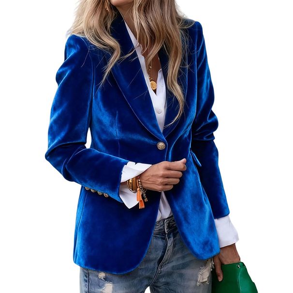 2025 European And American Cross-Border Women's Autumn Winter New Fashion Elegant Solid Color Blazer Double-Layer_ecoleips.com