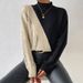 Semi-turtleneck Twist Knitted Sweater Contrasting Color Loose Casual Sweater Women_ecoleips.com