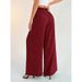 Elegant Summer 2026 Paper Bag Waist Pants Women's Casual Vacation Waistband Elastic Wide Leg Pants Work Pants Comfortable_ecoleips.com