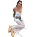 Solid Color Lace Sheer Ruffle V-Neck Flared Sleeve Blouse High Waist Straight Long Skirt Sexy Fashion Set For Women_ecoleips.com