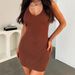 Spring/Summer Women's Premium Solid Color Short Skirt Sleeveless Sexy Fitted Waist Bodycon Style_ecoleips.com