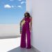 Women's Clothing New Summer Solid Color Sleeveless Off Shoulder Sexy Halter Neck Waist Jumpsuit Women's Clothing_ecoleips.com
