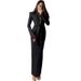 Women's Clothing Women's Elegant Long Sleeve Dress Style Solid Color Lapel Slim Fit Zipper Waist Tie Autumn_ecoleips.com