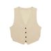 Women's Clothing Summer New Casual Suit Split Vest Linen Shorts Suit_ecoleips.com