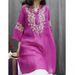 Spring And Summer Retro Embroidered Mid-Sleeved Thin T-Shirt, Loose And Slimming, Artistic And Casual Mid-Length Top For_ecoleips.com