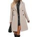 New Solid Color Lapel Thickened Spring And Autumn Woolen Jacket With Double Rows Of Woolen Jacket_ecoleips.com