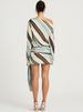 Mozision Striped Print Long Sleeve Sexy Mini Dress Women Elegant Diagonal Collar Backless Bodycon Ruched Club Party Dress Female_ecoleips.com