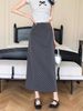 Sweet And Spicy Polka Dot Skirt For Women, Plus-size Casual Grey, Hip-hugging, Elegant, High-waisted, Slimming A-line Long Dress_ecoleips.com