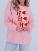 Christmas Embroidery Sweatshirt – Oversized Long Sleeve Crewneck (XS/S/M/L, Pink)_ecoleips.com
