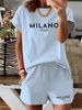Women’s 2 Piece Outfit Set – Oversized Graphic T-Shirt And Biker Shorts Matching Set, Casual Summer Lounge Tracksuit For Daily Wear-303_ecoleips.com