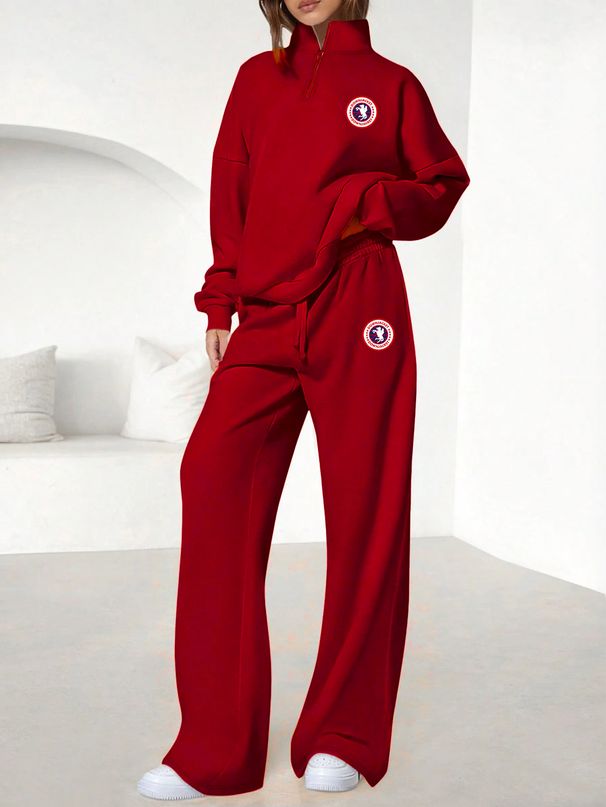 Unisex Printed Hoodie & Wide-Leg Pants Set - Trendy Matching Loungewear For Fall/Winter-1_ecoleips.com