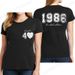 Short Sleeve T-Shirts For Women 40th Birthday Regular Sportswear Vintage 1986 40 Bday Women's Stretch Polyester Casual Creative_ecoleips.com