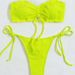 Sexy Bikini Set - Adjustable Tie-Front Swimwear With Soft Padded Cups (Fluorescent Yellow/Black/Pink/Orange/Blue/Dusty Pink/Mauve) - S/M/L_ecoleips.com