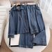 Women's Clothing Pullover Denim Shirt Straight Drape Wide Leg Pants Suit_ecoleips.com