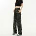 Women's Camouflage Cargo Pants 2026 Spring/Summer New Popular High-Waisted American Style Straight Narrow Wide-Leg Jeans_ecoleips.com