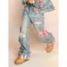 Patchwork Jeans For Women – Trendy Wide-Leg Denim Pants With Relaxed Fit & Unique Design Flattering High Waist_ecoleips.com
