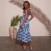 New European And American Women's Fashion 2025 Summer Dress, Printed, Sexy Square Neck, Waist-Cinching, Ruched,_ecoleips.com