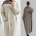 Loriya 2024 Dubai Turkey Autumn Winter Thick Knitted Dress Robe Two-Piece Set LR906+LR907_ecoleips.com
