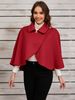 "Chic Wool Cape Shawl Coat For Women – Versatile Winter & Autumn Outerwear, Oversized Fit, European Style, Khaki/Red/Black"_ecoleips.com