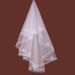 Elegant 1.5m Crescent Bridal Veil With Lace Trim – White/Red/Black – Perfect For Weddings & Special Occasions_ecoleips.com