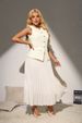 Women's Sleeveless Vest & Pleated Dress Set – Waist-Cinching Office Chic With European Elegance_ecoleips.com