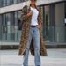 Women's Clothing Leopard Print Lapel Women's Windbreaker Casual Long Sleeved Jacket Loose Fit Autumn Winter_ecoleips.com
