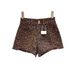 Women's High-Waisted Thigh- Revealing Denim Shorts Style Leopard Print Double Button Curved Design Hot Pants New Fashion_ecoleips.com