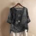 European And American Cross-Border Wish Foreign Trade Women's Fashion Loose Digital Print Casual Top 9185_ecoleips.com